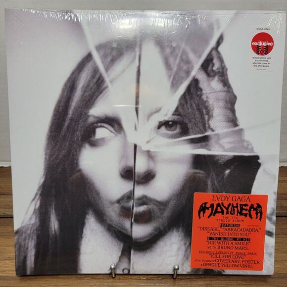 VINYL Lady Gaga: Mayhem - Limited 2 Yellow LP+ Poster+ Alt Cover+ Extra Song NEW - Picture 1 of 8